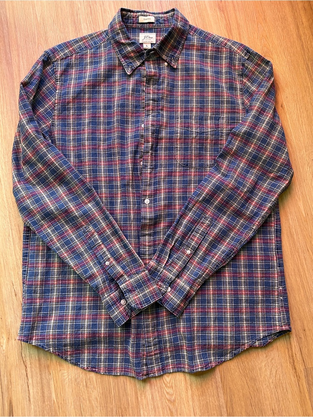 J. Crew Men’s Plaid Button-Down Shirt - Blue, Red, Green